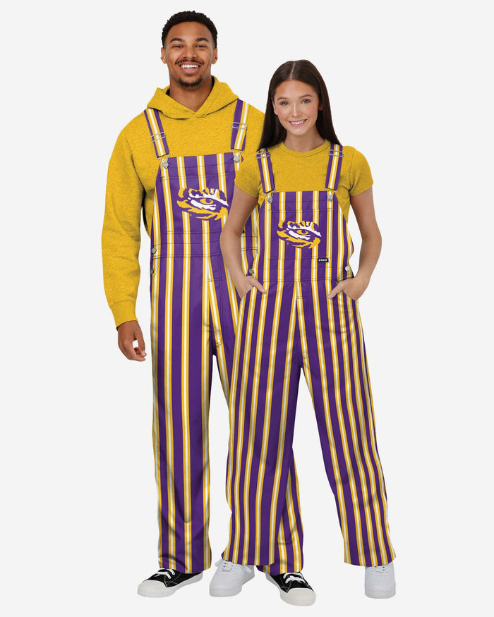 LSU Tigers Womens Sideline Spirit Bib Overalls FOCO XS - FOCO.com