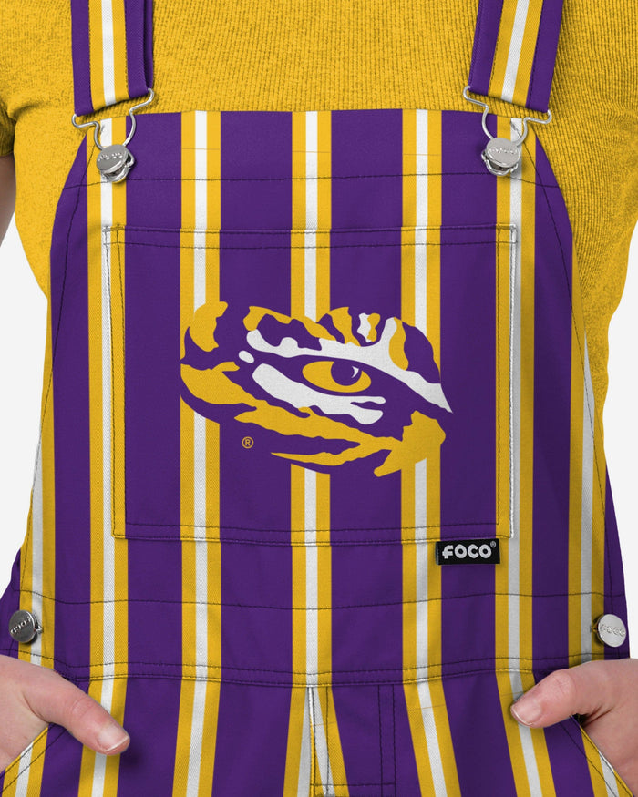 LSU Tigers Womens Sideline Spirit Bib Overalls FOCO XS - FOCO.com