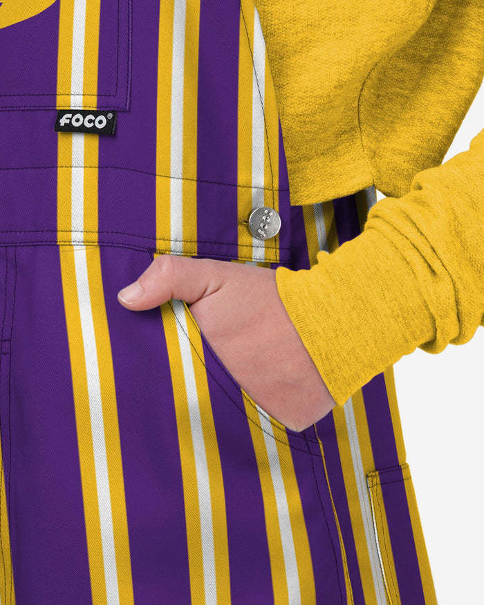 LSU Tigers Womens Sideline Spirit Bib Overalls FOCO XS - FOCO.com