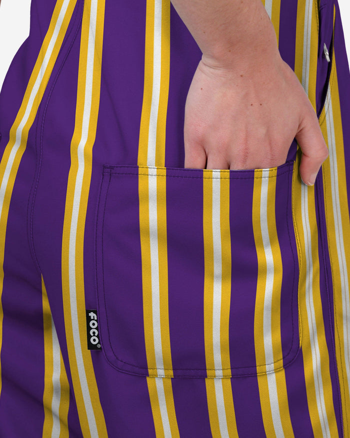 LSU Tigers Womens Sideline Spirit Bib Overalls FOCO XS - FOCO.com