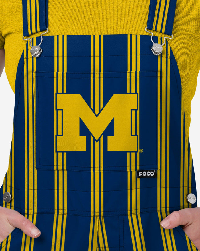 Michigan Wolverines Womens Sideline Spirit Bib Overalls FOCO XS - FOCO.com