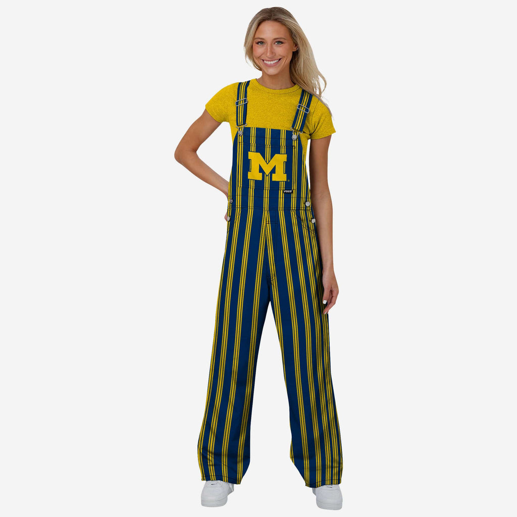 Michigan Wolverines Womens Sideline Spirit Bib Overalls FOCO XS - FOCO.com