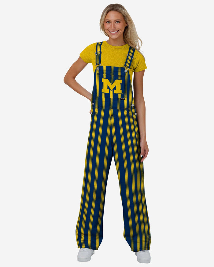 Michigan Wolverines Womens Sideline Spirit Bib Overalls FOCO XS - FOCO.com