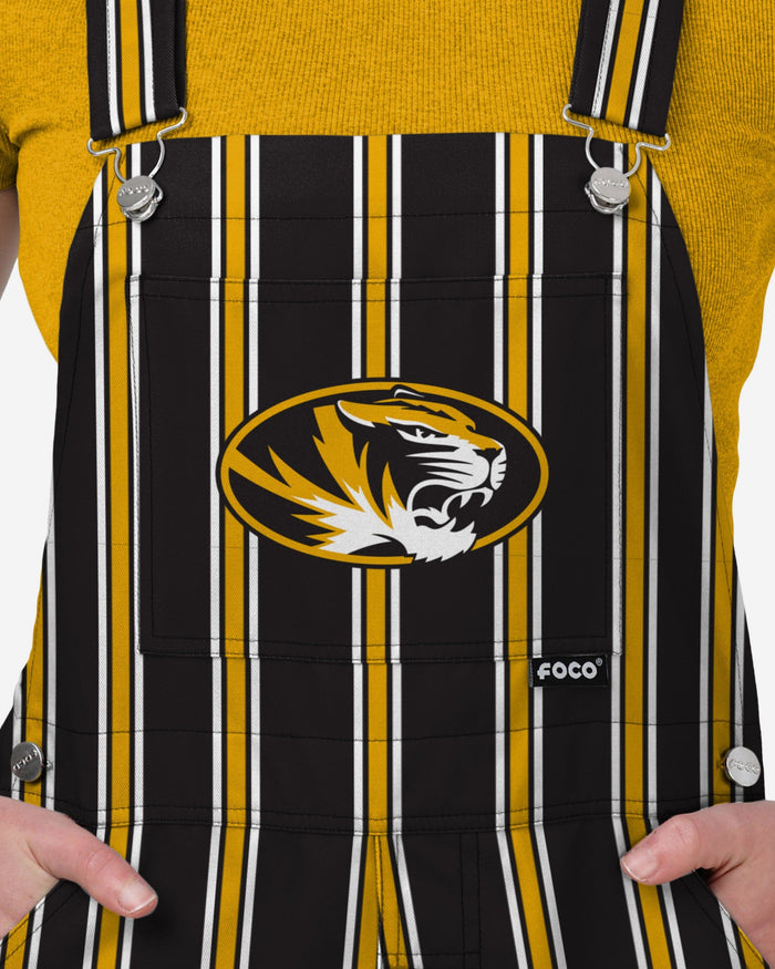 Missouri Tigers Womens Sideline Spirit Bib Overalls FOCO XS - FOCO.com
