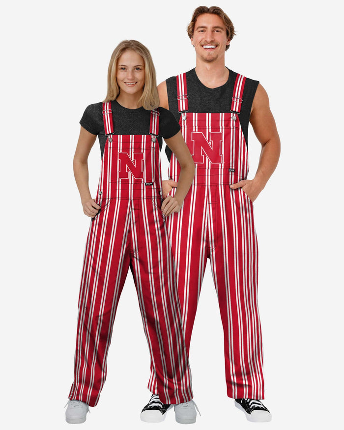 Nebraska Cornhuskers Womens Sideline Spirit Bib Overalls FOCO XS - FOCO.com