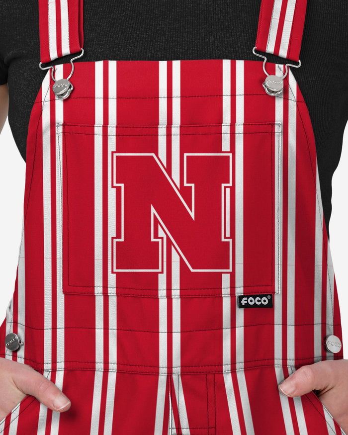 Nebraska Cornhuskers Womens Sideline Spirit Bib Overalls FOCO XS - FOCO.com