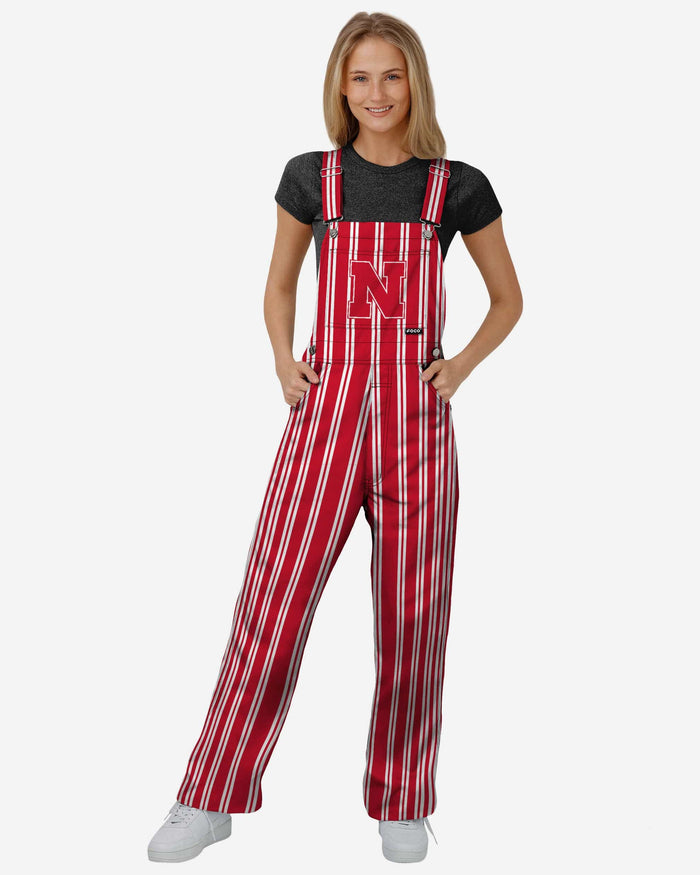 Nebraska Cornhuskers Womens Sideline Spirit Bib Overalls FOCO XS - FOCO.com