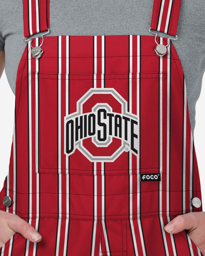 Ohio State Buckeyes Womens Sideline Spirit Bib Overalls FOCO XS - FOCO.com