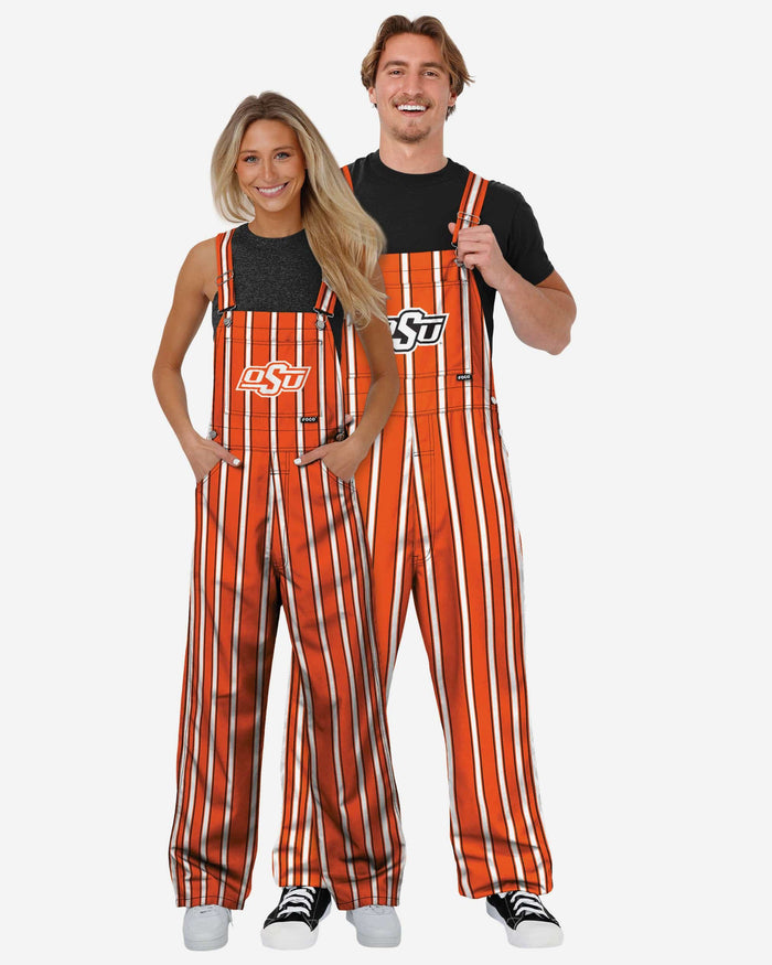 Oklahoma State Cowboys Womens Sideline Spirit Bib Overalls FOCO XS - FOCO.com