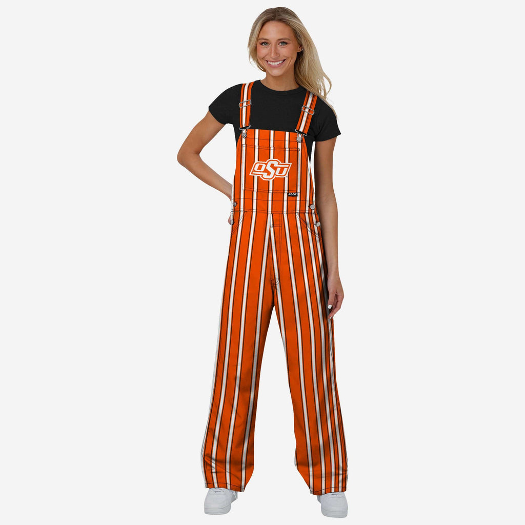 Oklahoma State Cowboys Womens Sideline Spirit Bib Overalls FOCO XS - FOCO.com