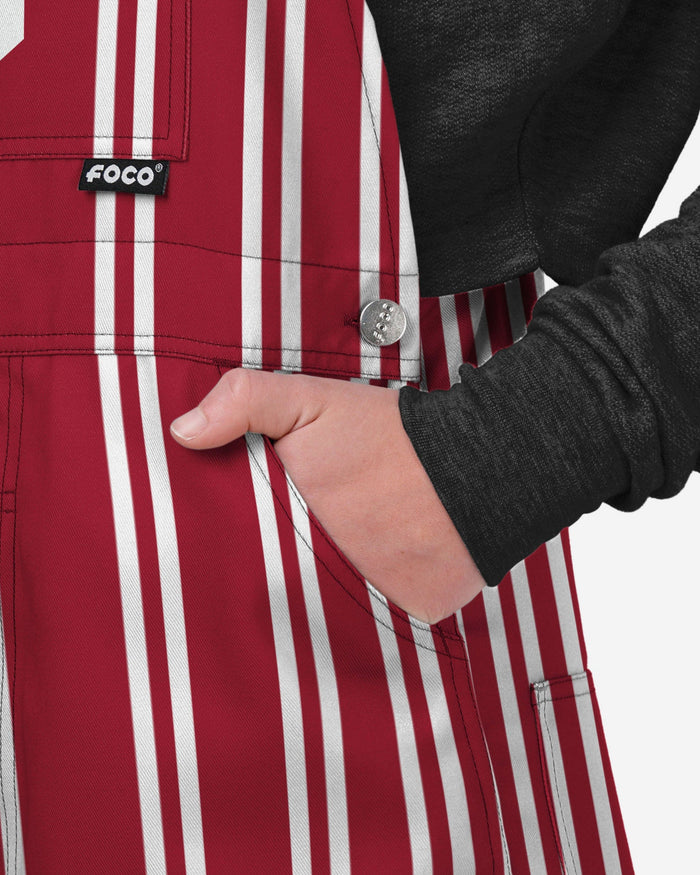 Oklahoma Sooners Womens Sideline Spirit Bib Overalls FOCO XS - FOCO.com