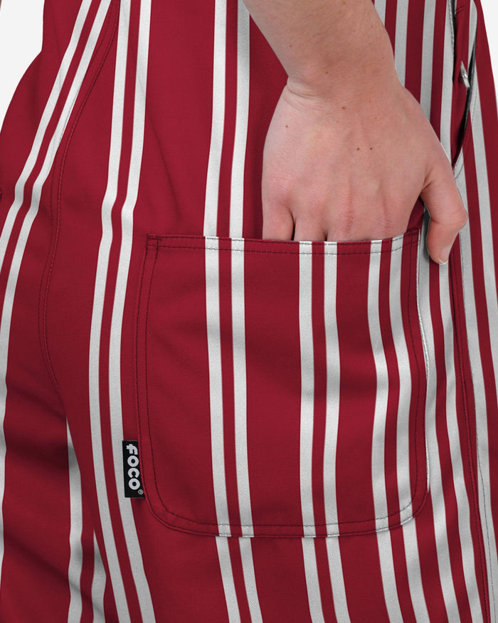 Oklahoma Sooners Womens Sideline Spirit Bib Overalls FOCO XS - FOCO.com