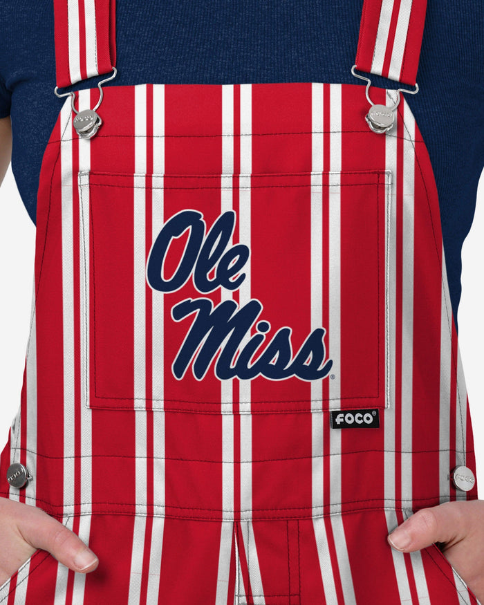 Ole Miss Rebels Womens Sideline Spirit Bib Overalls FOCO XS - FOCO.com