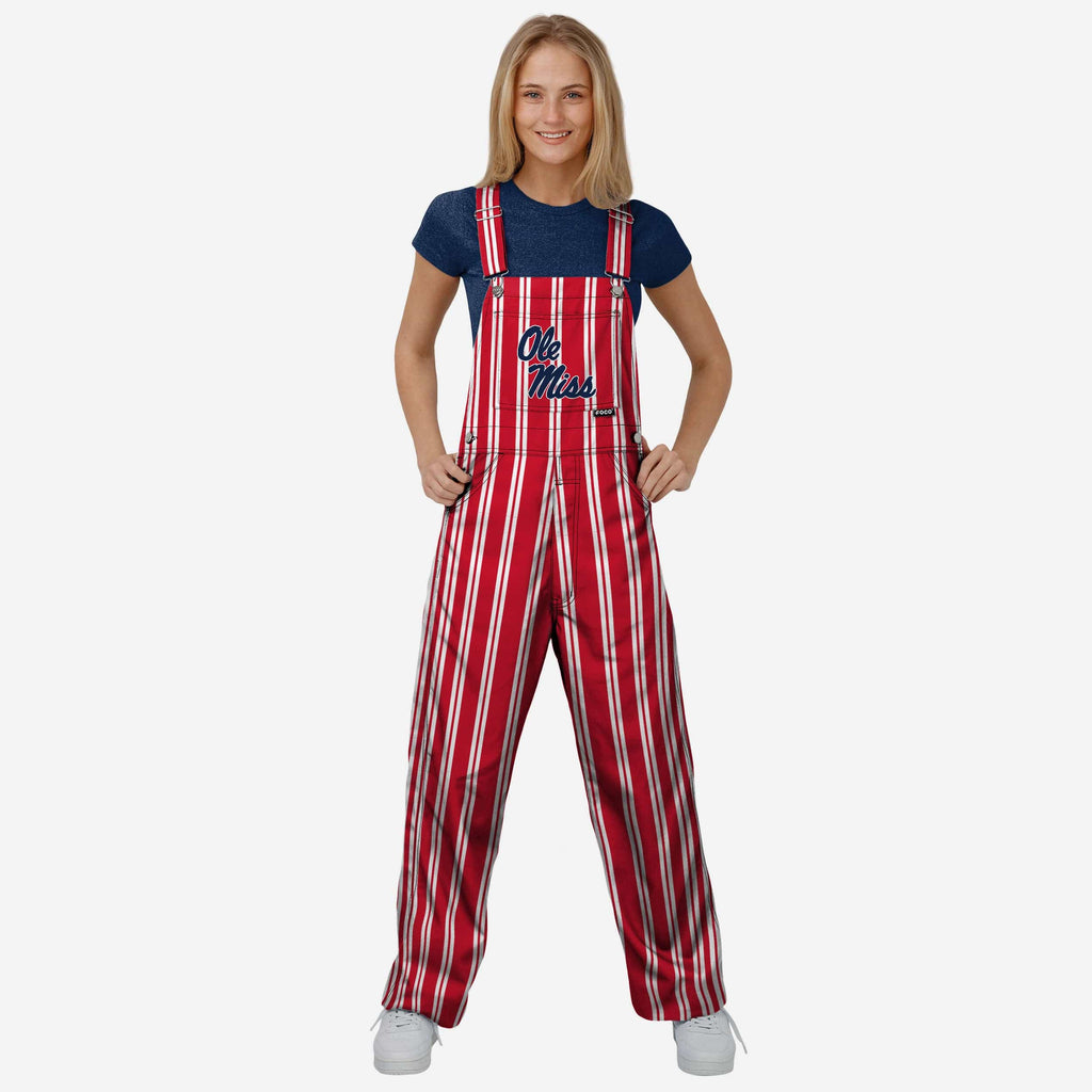 Ole Miss Rebels Womens Sideline Spirit Bib Overalls FOCO XS - FOCO.com