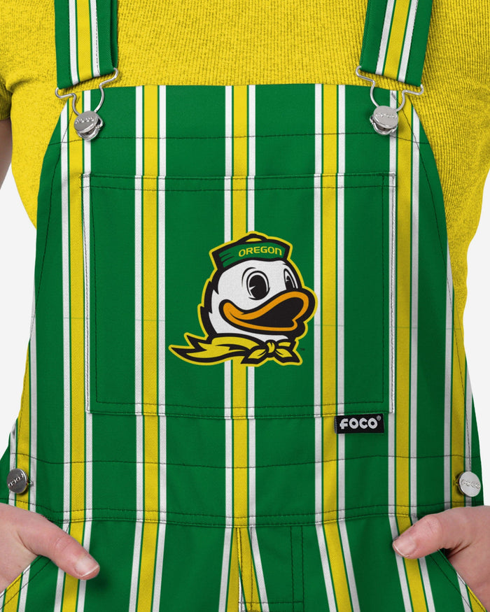 Oregon Ducks Womens Sideline Spirit Bib Overalls FOCO XS - FOCO.com