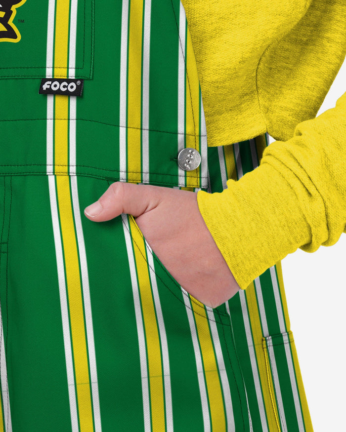 Oregon Ducks Womens Sideline Spirit Bib Overalls FOCO XS - FOCO.com