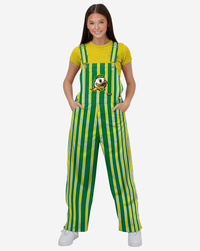 Oregon Ducks Womens Sideline Spirit Bib Overalls FOCO XS - FOCO.com