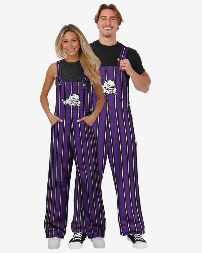 TCU Horned Frogs Womens Sideline Spirit Bib Overalls FOCO XS - FOCO.com