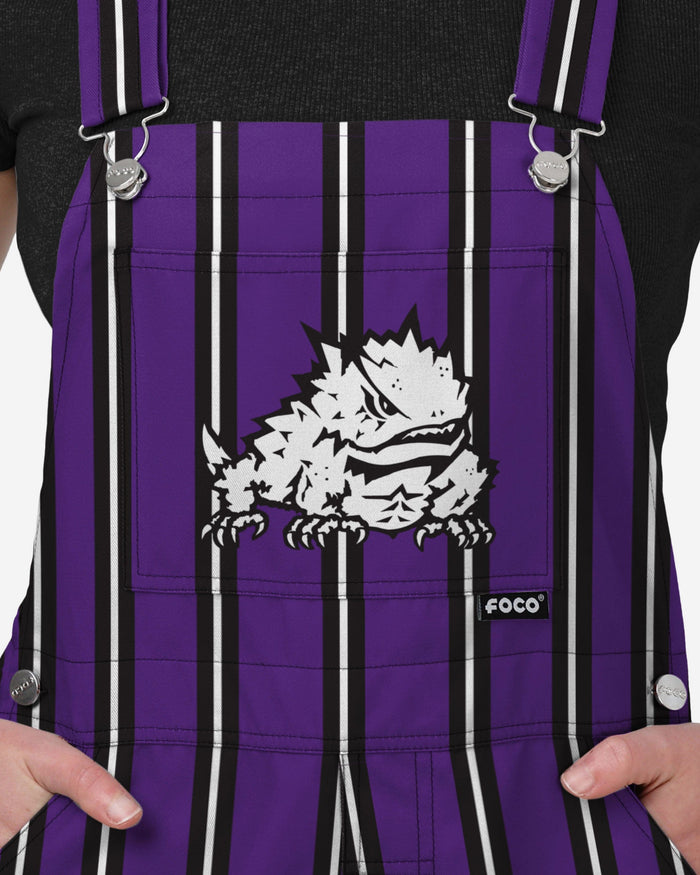 TCU Horned Frogs Womens Sideline Spirit Bib Overalls FOCO XS - FOCO.com