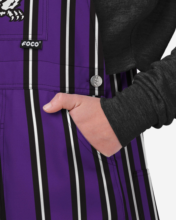 TCU Horned Frogs Womens Sideline Spirit Bib Overalls FOCO XS - FOCO.com