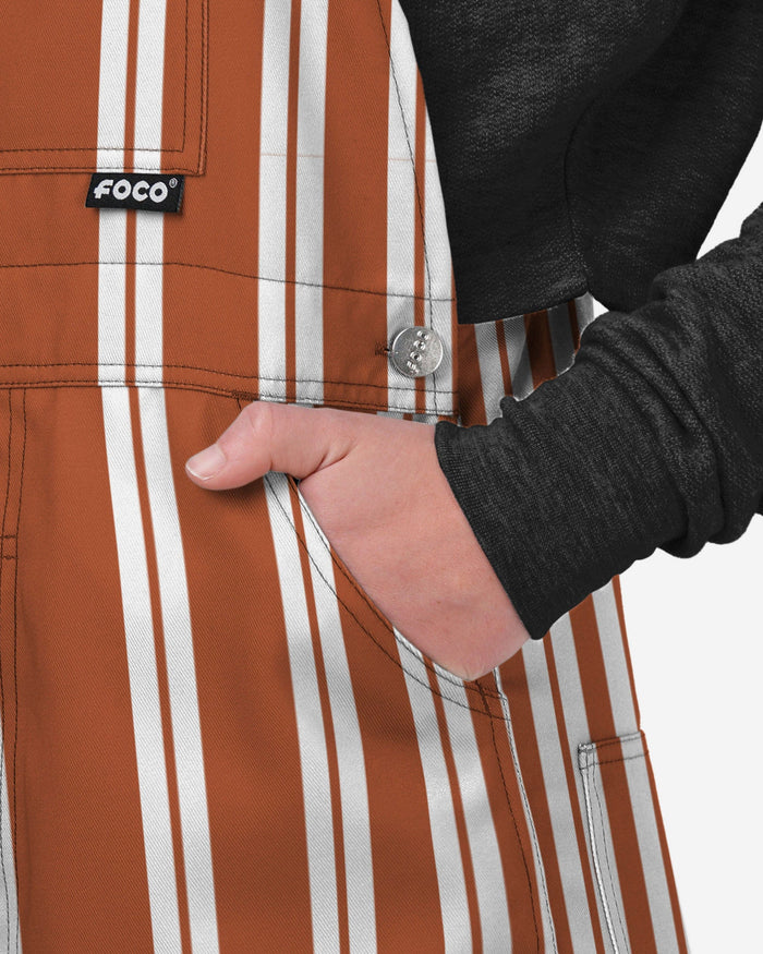 Texas Longhorns Womens Sideline Spirit Bib Overalls FOCO XS - FOCO.com