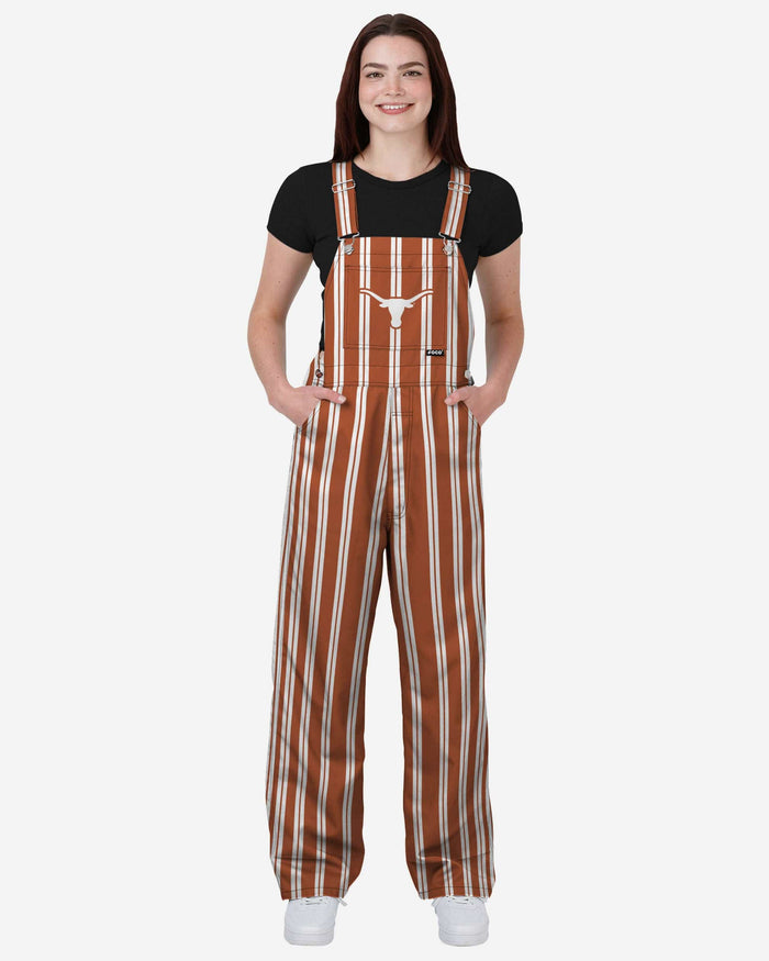 Texas Longhorns Womens Sideline Spirit Bib Overalls FOCO XS - FOCO.com