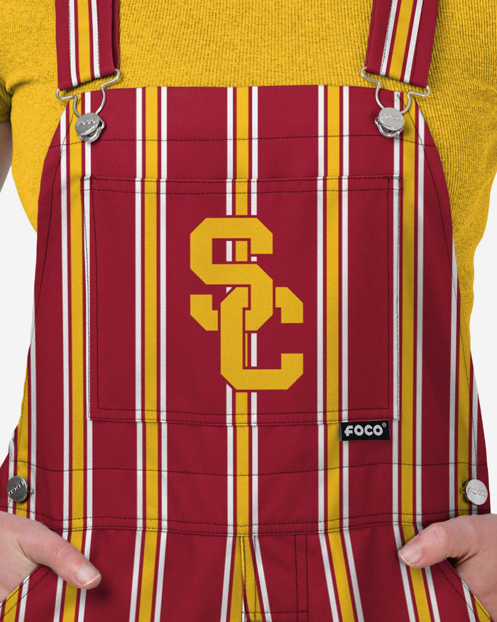 USC Trojans Womens Sideline Spirit Bib Overalls FOCO XS - FOCO.com