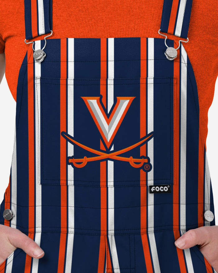 Virginia Cavaliers Womens Sideline Spirit Bib Overalls FOCO XS - FOCO.com