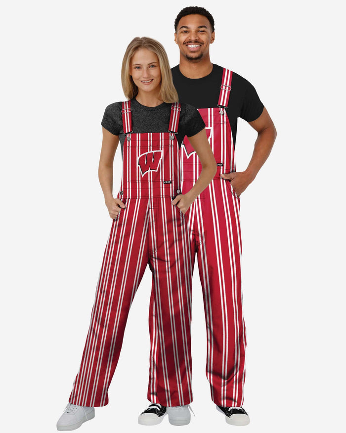 Wisconsin Badgers Womens Sideline Spirit Bib Overalls FOCO XS - FOCO.com
