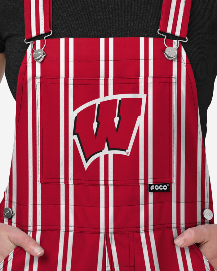 Wisconsin Badgers Womens Sideline Spirit Bib Overalls FOCO XS - FOCO.com