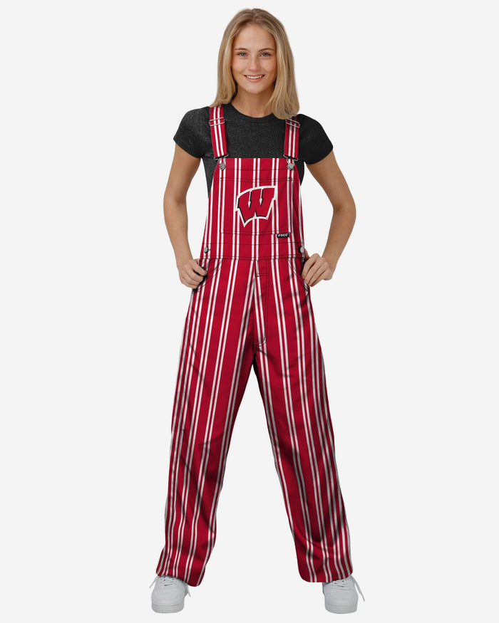 Wisconsin Badgers Womens Sideline Spirit Bib Overalls FOCO XS - FOCO.com