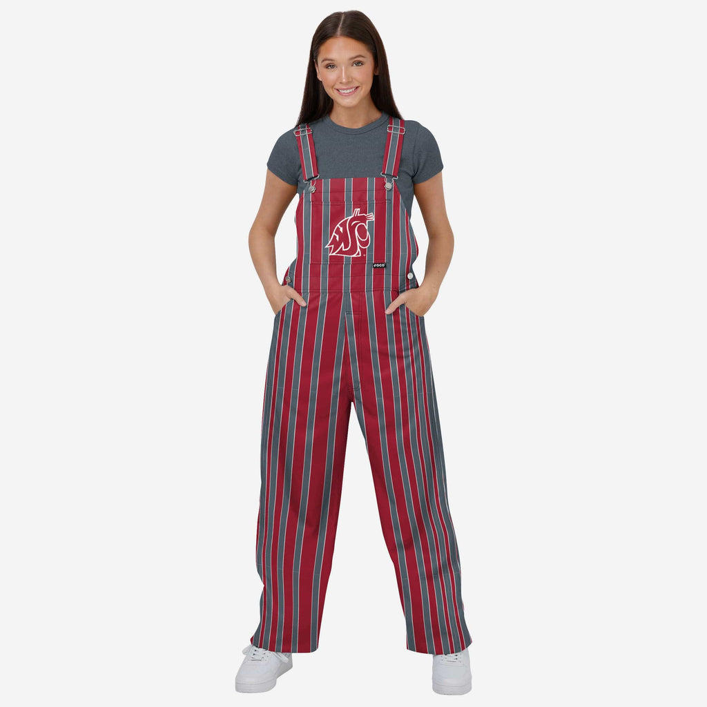 Washington State Cougars Womens Sideline Spirit Bib Overalls FOCO XS - FOCO.com