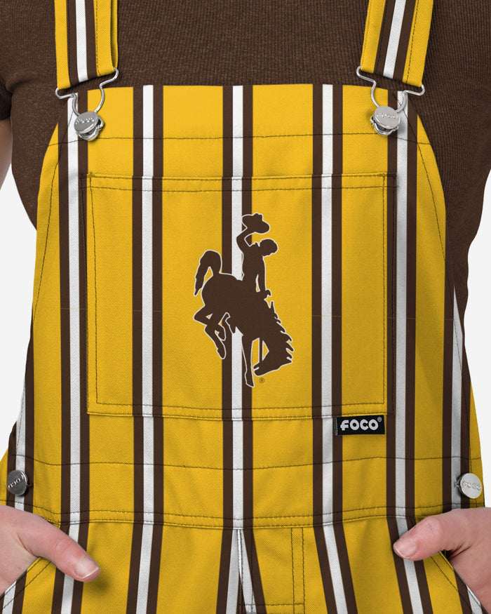 Wyoming Cowboys Womens Sideline Spirit Bib Overalls FOCO XS - FOCO.com