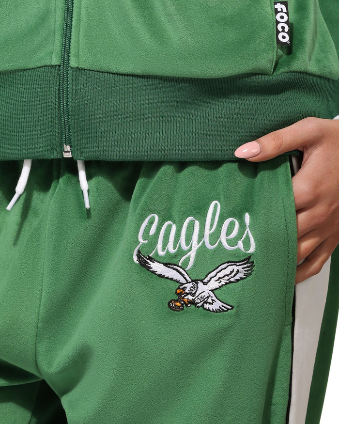 Philadelphia Eagles Womens Kelly Green Two Tone Velour Pants FOCO S - FOCO.com