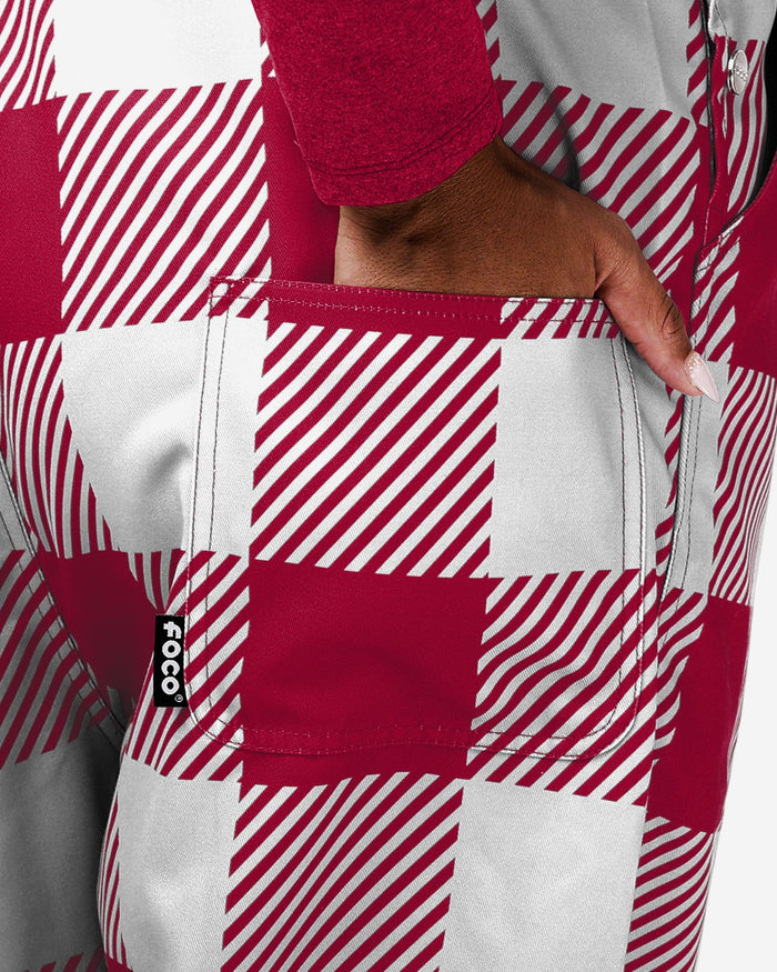 Arizona Cardinals Womens Plaid Bib Overalls FOCO - FOCO.com
