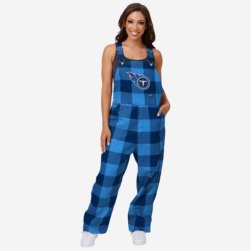 Tennessee Titans Womens Plaid Bib Overalls FOCO