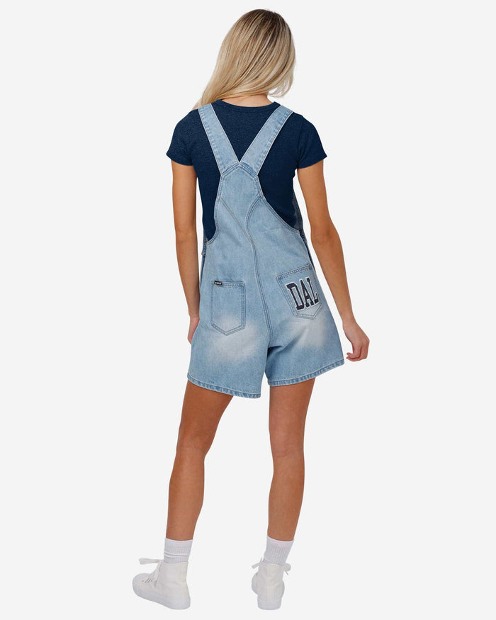 Dallas Cowboys Womens Big Logo Denim Bib Shortalls FOCO - FOCO.com