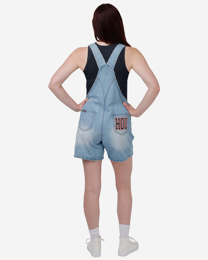 Houston Texans Womens Big Logo Denim Bib Shortalls FOCO - FOCO.com