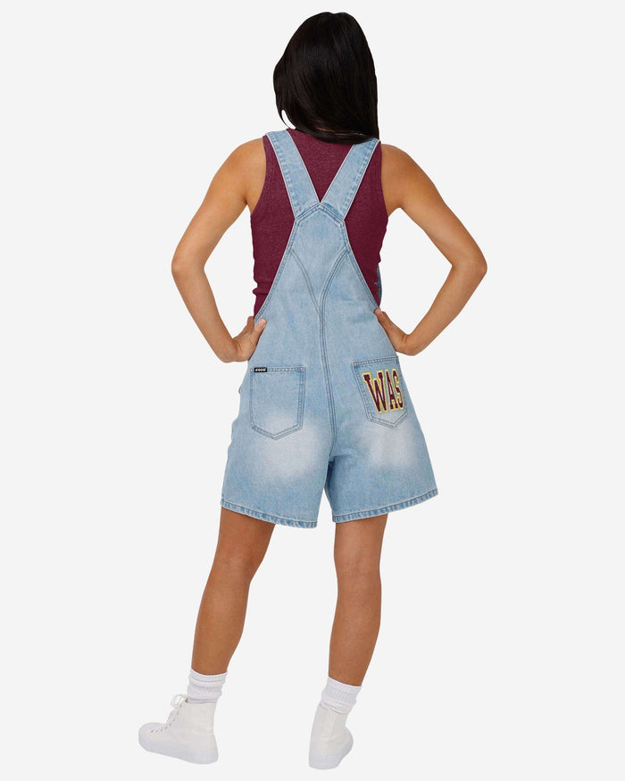 Washington Commanders Womens Big Logo Denim Bib Shortalls FOCO - FOCO.com