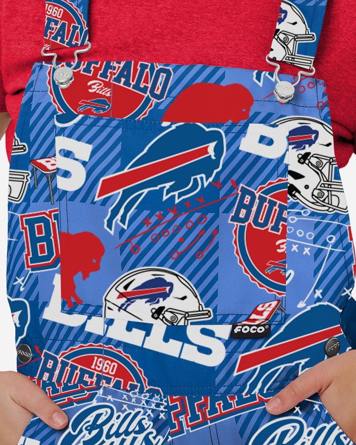 Buffalo Bills Womens Historic Print Bib Overalls FOCO - FOCO.com