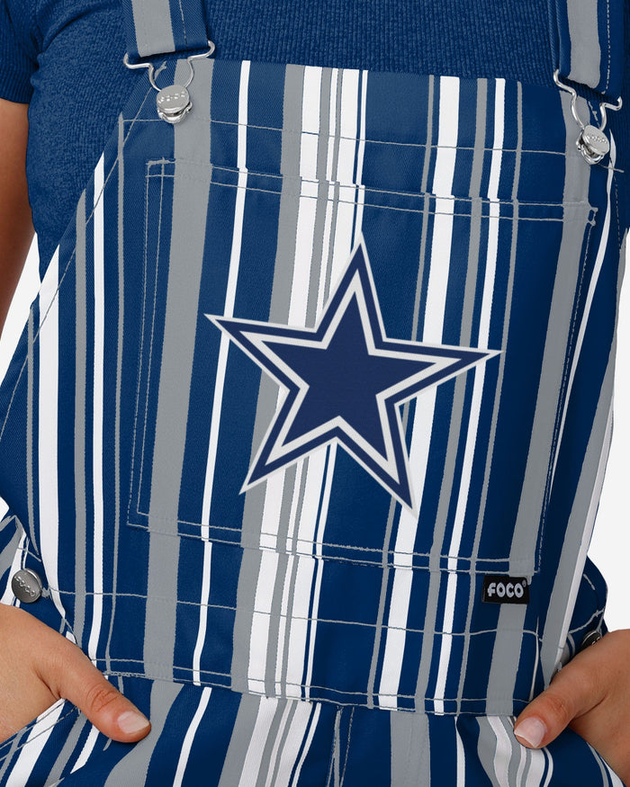 Dallas Cowboys Womens Hyper Stripe Bib Overalls FOCO - FOCO.com