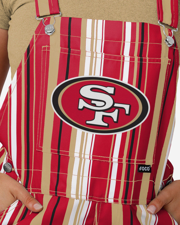 San Francisco 49ers Womens Hyper Stripe Bib Overalls FOCO - FOCO.com