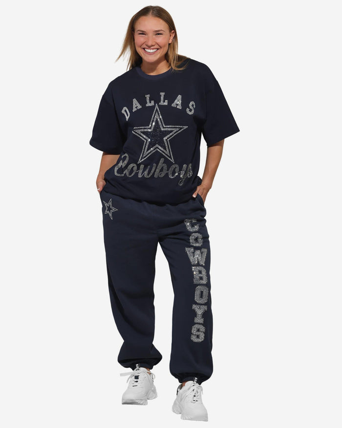 Dallas Cowboys Womens Big Wordmark Rhinestone Sweatpants FOCO S - FOCO.com