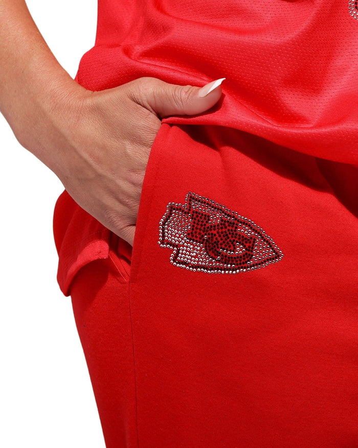 Kansas City Chiefs Womens Big Wordmark Rhinestone Sweatpants FOCO S - FOCO.com