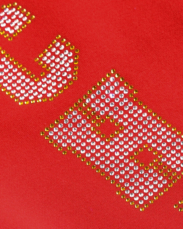 Kansas City Chiefs Womens Big Wordmark Rhinestone Sweatpants FOCO S - FOCO.com