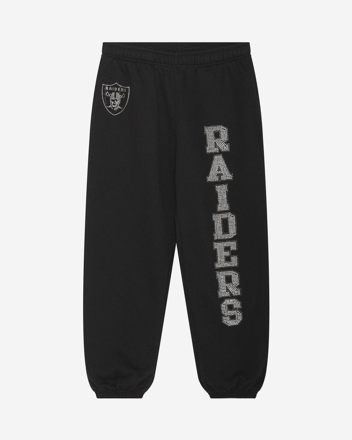 Las Vegas Raiders Womens Big Wordmark Rhinestone Sweatpants FOCO S - FOCO.com
