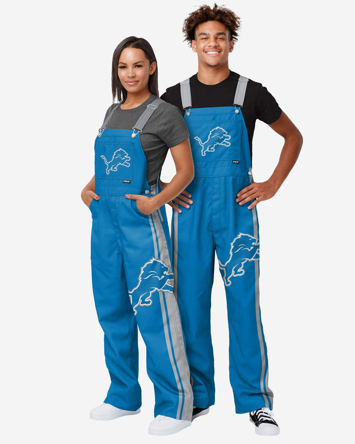 Detroit Lions Womens Team Stripe Bib Overalls FOCO - FOCO.com