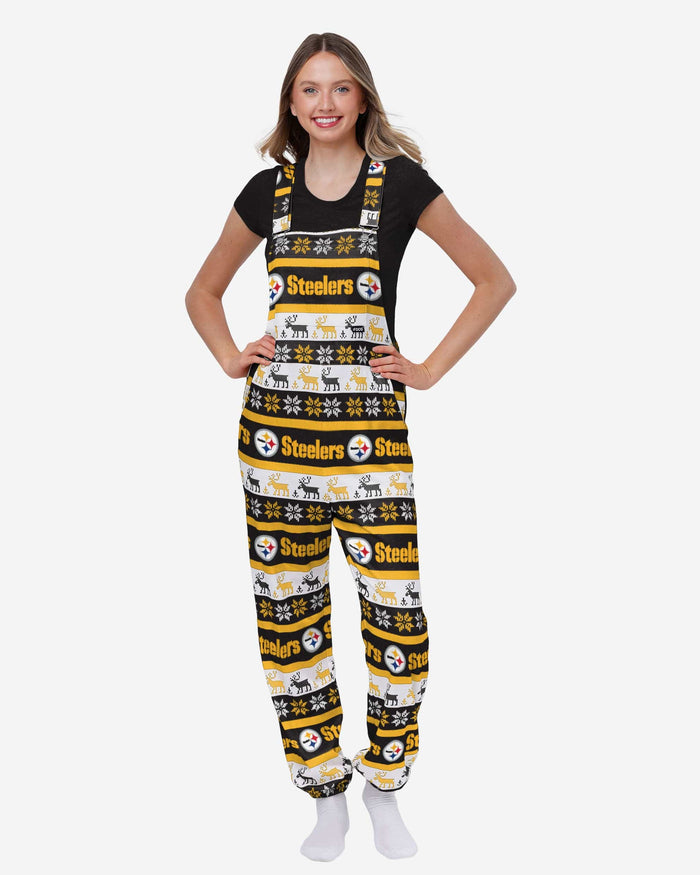 Pittsburgh Steelers Womens Ugly Home Gating Bib Overalls FOCO XS - FOCO.com