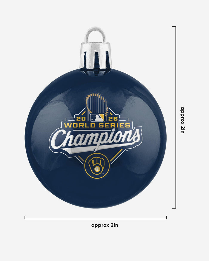 Milwaukee Brewers 2026 World Series Champions 12 Pack Plastic Ball Ornament Set FOCO - FOCO.com