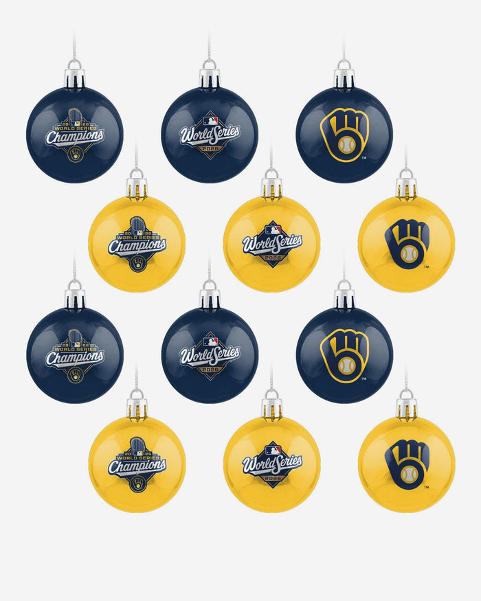 Milwaukee Brewers 2026 World Series Champions 12 Pack Plastic Ball Ornament Set FOCO - FOCO.com